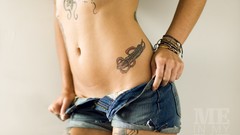 Woman tattoos Me In My Place magazine