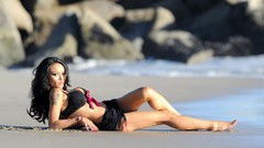 Woman tattoos models bikini beach girls Tia Tequila