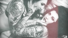 Woman tattoos models grayscale