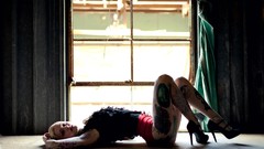 Woman tattoos models high heels