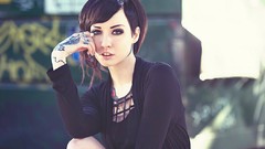 Woman tattoos models Justine Marie