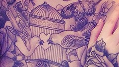 Woman tattoos models nude