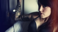 Woman tattoos piercings bra garrett meyers