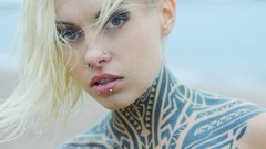 Woman tattoos piercings models Russians Teya Salat