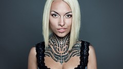 Woman tattoos piercings models Russians Teya Salat