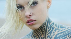 Woman tattoos piercings models Russians Teya Salat