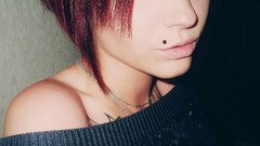 Woman tattoos piercings redheads