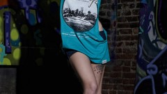 Woman tattoos pink hair short hair alysha nett