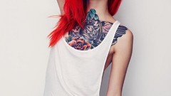 Woman tattoos redheads