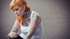Woman tattoos redheads