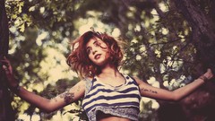 Woman tattoos redheads