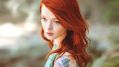 Woman tattoos redheads