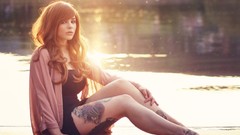 Woman tattoos redheads