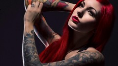 Woman tattoos redheads