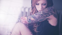 Woman tattoos redheads