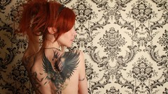 Woman tattoos redheads