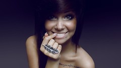 Woman tattoos smiling brunettes piercings sarah