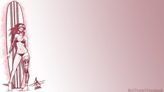 Woman tattoos surfers bikini artwork surfboards