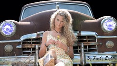Woman taylor swift vintage cars