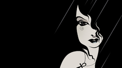 Woman tears illustrations grayscale