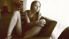 Woman teen sepia high