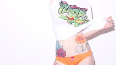 Woman Teenage Mutant Ninja Turtles Simple Background tattoo 