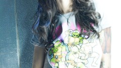 Woman Teenage Mutant Ninja Turtles tattoos boots brunettes huge 