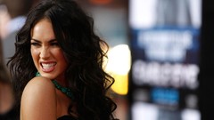 Woman teeth Megan Fox black hair