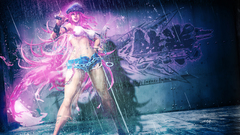 Woman Tekken rain street