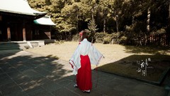 Woman Temples asians miko Japanese clothes