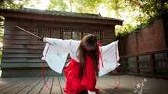 Woman Temples asians miko Japanese clothes