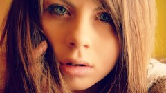 Woman The One green eyes brunettes laura
