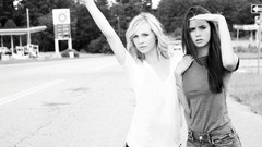 Woman The Vampire Diaries Celebrity Nina Dobrev monochrome 