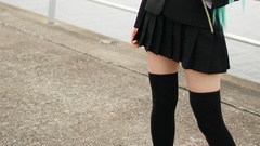 Woman tie asians skirts hatsune miku vocaloid saya cosplay aqua 