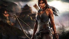 Woman tomb raider lara croft archery artwork video games