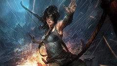 Woman tomb raider lara croft black hair artwork video games