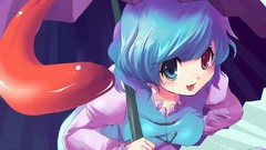 Woman touhou blue hair