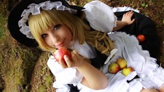 Woman touhou kirisame marisa cosplay video games