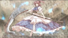 Woman touhou scythe redheads