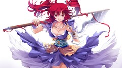 Woman touhou scythe redheads