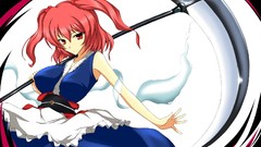 Woman touhou white scythe