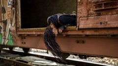 Woman trains Girl Outdoor