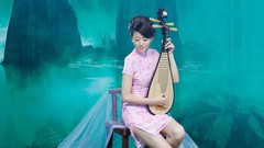 Woman Trees asians rivers