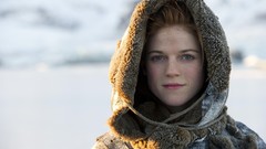 Woman TV shows Actress game of thrones gray eyes fur coat 