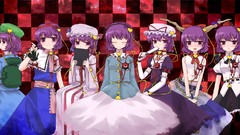 Woman twins anime girls touhou komeiji satori purple hair 