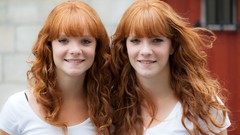 Woman twins redheads Sisters