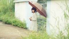 Woman Umbrellas asians models Korean