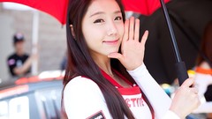 Woman Umbrellas asians smiling long hair models Korean Kim Ha 
