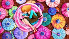 Woman Umbrellas drawings artwork digital art fantasy art