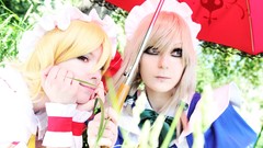 Woman Umbrellas hats blondes maids izayoi sakuya cosplay video 